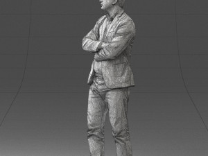 000131 Confident Man in Casual Business Attire 3dp 3Dプリントモデル