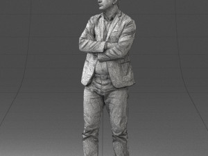 000131 Confident Man in Casual Business Attire 3dp 3Dプリントモデル