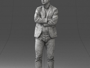 000131 Confident Man in Casual Business Attire 3dp 3Dプリントモデル