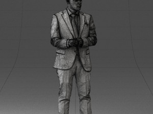 000133 Businessman in Blue Suit 0607 3D Модель