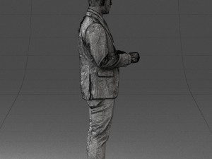 000133 Businessman in Blue Suit 0607 3D Модель