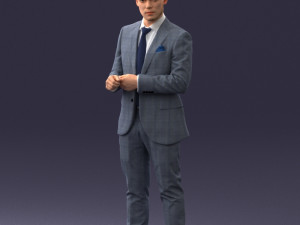 000133 Businessman in Blue Suit 0607 3dp Modelo de Impressão 3D