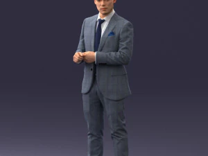 000133 Businessman in Blue Suit 0607 3dp 3D Print Model