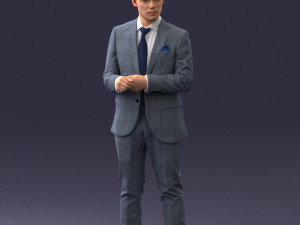000133 Businessman in Blue Suit 0607 3dp Modelo de Impressão 3D