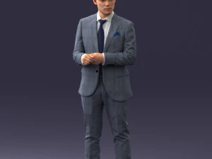 000133 Businessman in Blue Suit 0607 3dp 3D Print Model