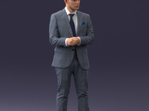 000133 Businessman in Blue Suit 0607 3dp Modelo de Impressão 3D