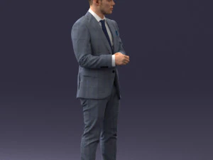 000133 Businessman in Blue Suit 0607 3dp 3D Print Model