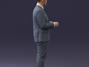 000133 Businessman in Blue Suit 0607 3dp Modelo de Impressão 3D
