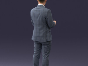 000133 Businessman in Blue Suit 0607 3dp Modelo de Impressão 3D