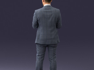 000133 Businessman in Blue Suit 0607 3dp Modelo de Impressão 3D