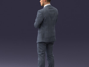 000133 Businessman in Blue Suit 0607 3dp Modelo de Impressão 3D