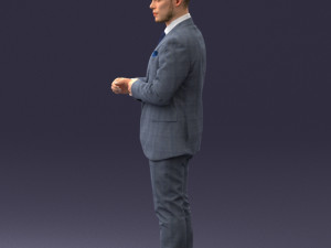 000133 Businessman in Blue Suit 0607 3dp Modelo de Impressão 3D