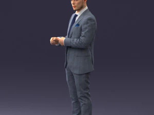 000133 Businessman in Blue Suit 0607 3dp 3D Print Model