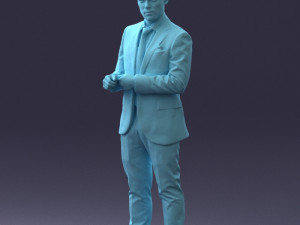 000133 Businessman in Blue Suit 0607 3dp Modelo de Impressão 3D