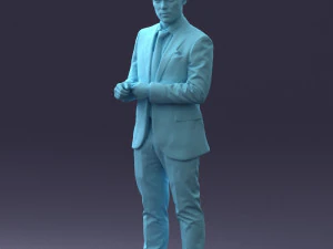 000133 Businessman in Blue Suit 0607 3dp 3D Print Model