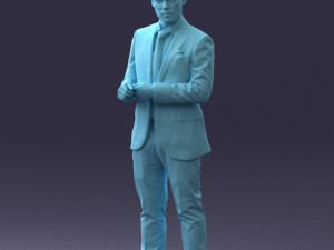 000133 Businessman in Blue Suit 0607 3dp Modelo de Impressão 3D