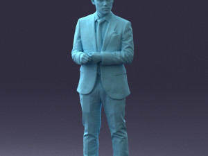 000133 Businessman in Blue Suit 0607 3dp Modelo de Impressão 3D