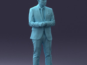000133 Businessman in Blue Suit 0607 3dp Modelo de Impressão 3D