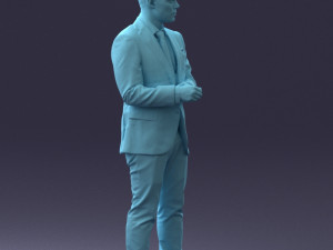 000133 Businessman in Blue Suit 0607 3dp Modelo de Impressão 3D