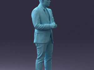000133 Businessman in Blue Suit 0607 3dp 3D Print Model