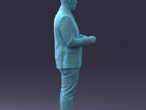000133 Businessman in Blue Suit 0607 3dp Modelo de Impressão 3D