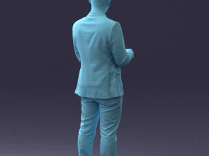 000133 Businessman in Blue Suit 0607 3dp 3D Print Model