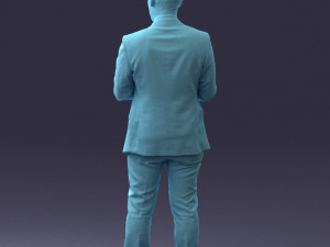 000133 Businessman in Blue Suit 0607 3dp Modelo de Impressão 3D