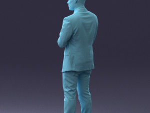 000133 Businessman in Blue Suit 0607 3dp Modelo de Impressão 3D