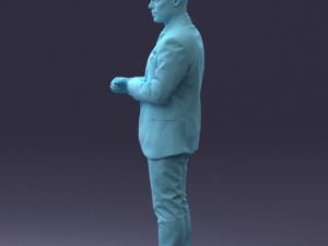 000133 Businessman in Blue Suit 0607 3dp Modelo de Impressão 3D