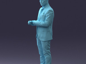000133 Businessman in Blue Suit 0607 3dp Modelo de Impressão 3D