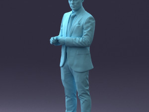 000133 Businessman in Blue Suit 0607 3dp Modelo de Impressão 3D