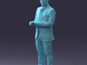 000133 Businessman in Blue Suit 0607 3dp 3D Print Model