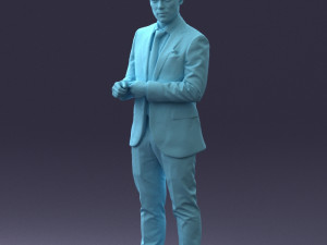 000133 Businessman in Blue Suit 0607 3dp Modelo de Impressão 3D