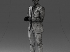 000133 Businessman in Blue Suit 0607 3dp Modelo de Impressão 3D