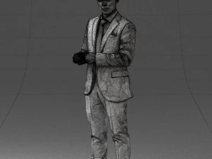 000133 Businessman in Blue Suit 0607 3dp 3D Print Model