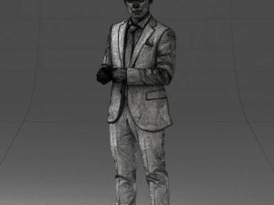 000133 Businessman in Blue Suit 0607 3dp 3D Print Model