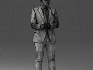 000133 Businessman in Blue Suit 0607 3dp 3D Print Model