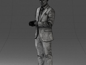 000133 Businessman in Blue Suit 0607 3dp Modelo de Impressão 3D
