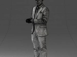 000133 Businessman in Blue Suit 0607 3dp 3D Print Model