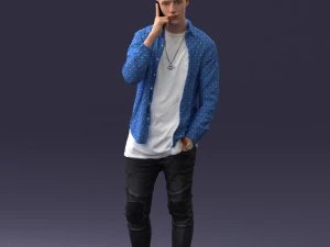 000116 Jovem moderno com celular 0118 Modelo 3D