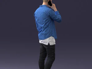 000116 Trendy Young Man with Mobile 0118 3D Model
