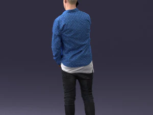 000116 Trendy Young Man with Mobile 0118 3D Model