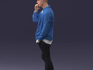 000116 Trendy Young Man with Mobile 0118 3D Model
