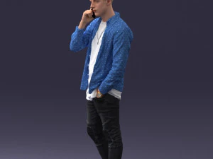 000116 Trendy Young Man with Mobile 0118 3D Model