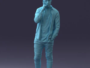 000116 Trendy Young Man with Mobile 0118 3D Model