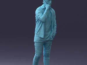 000116 Trendy Young Man with Mobile 0118 3D Model