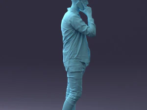 000116 Trendy Young Man with Mobile 0118 3D Model