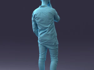 000116 Trendy Young Man with Mobile 0118 3D Model