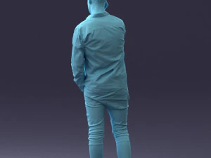 000116 Trendy Young Man with Mobile 0118 3D Model