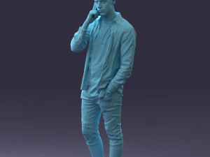 000116 Trendy Young Man with Mobile 0118 3D Model
